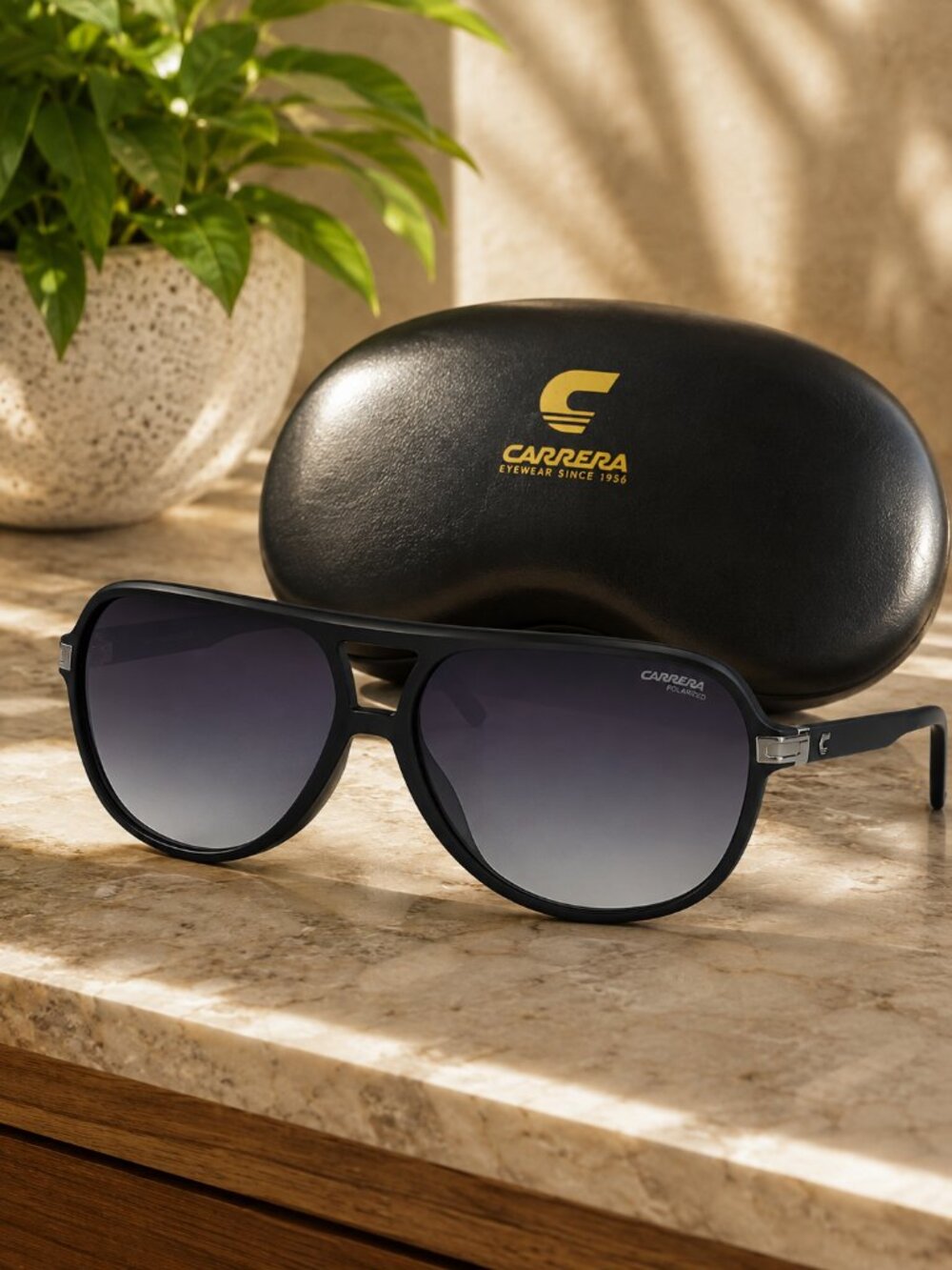 NWT Carrera 1045/S Black Polarized Navigator Sunglasses